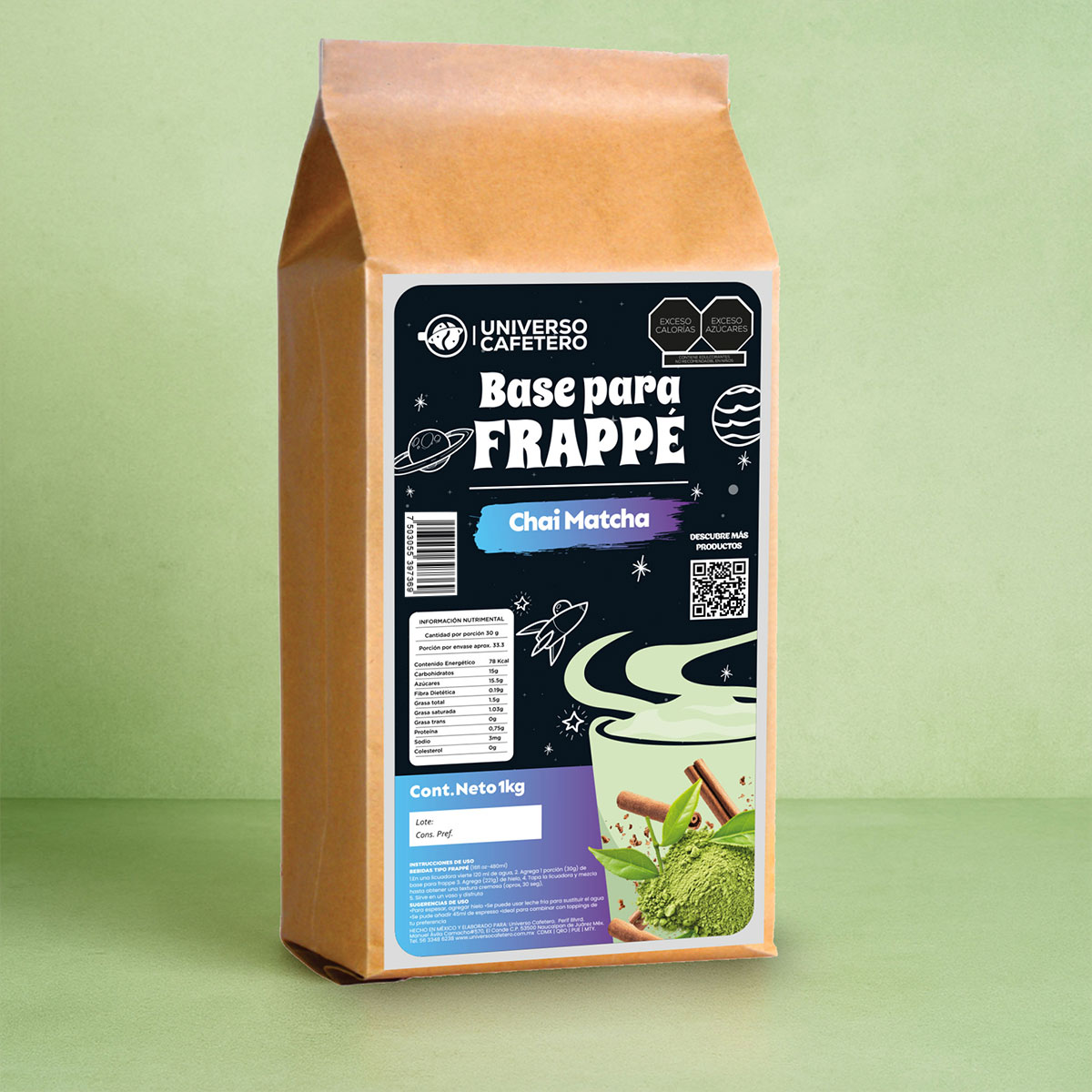 Bolsa de Frappé en polvo de 1kg sabor Chai Matcha