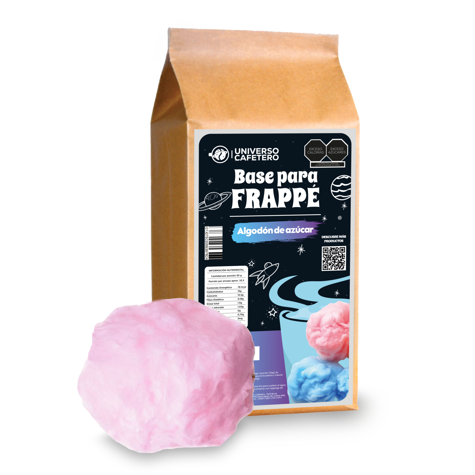 Bolsa de Frappé en polvo de 1kg sabor Algodón de Azúcar