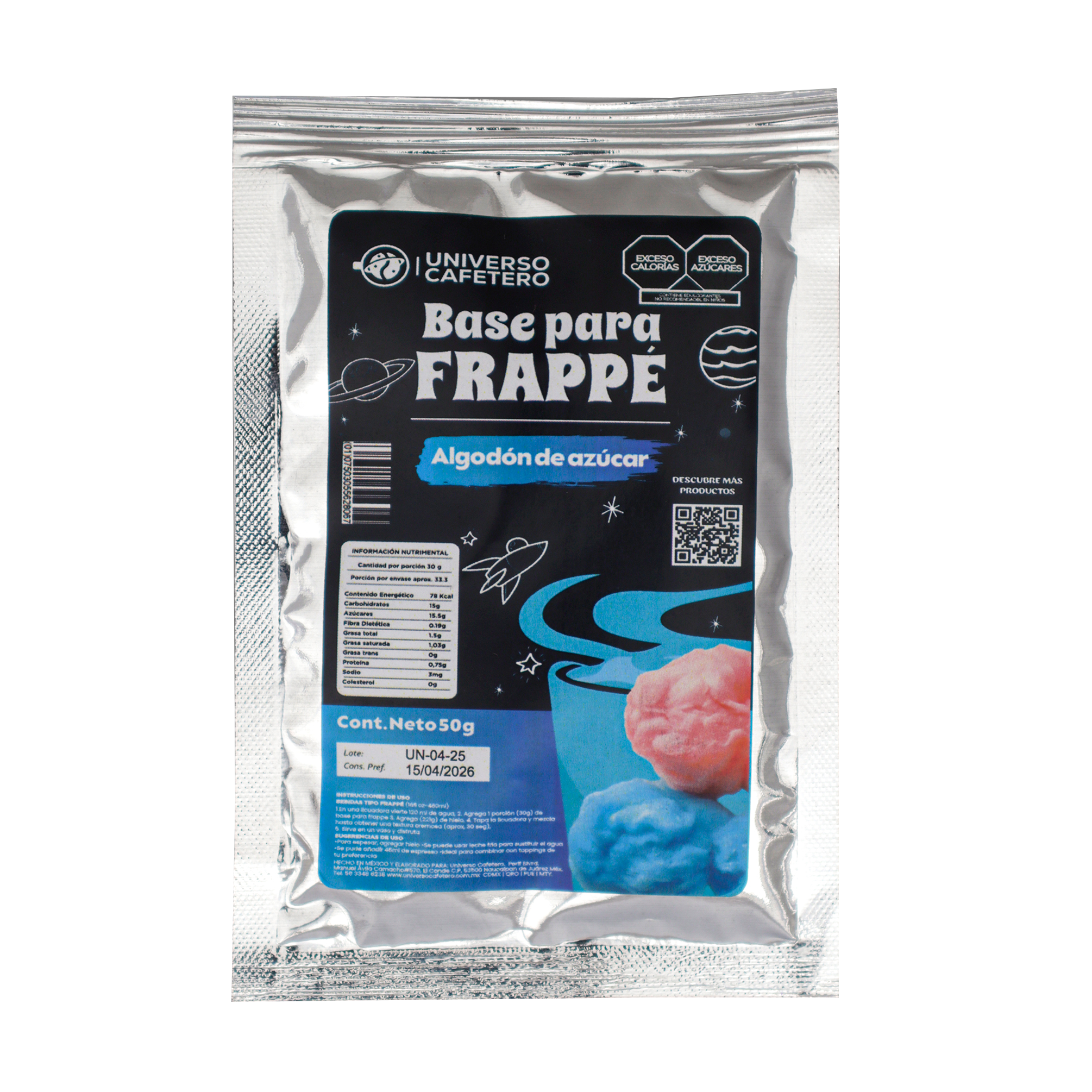 Sobre para frappé de 50g sabor Algodón de Azúcar