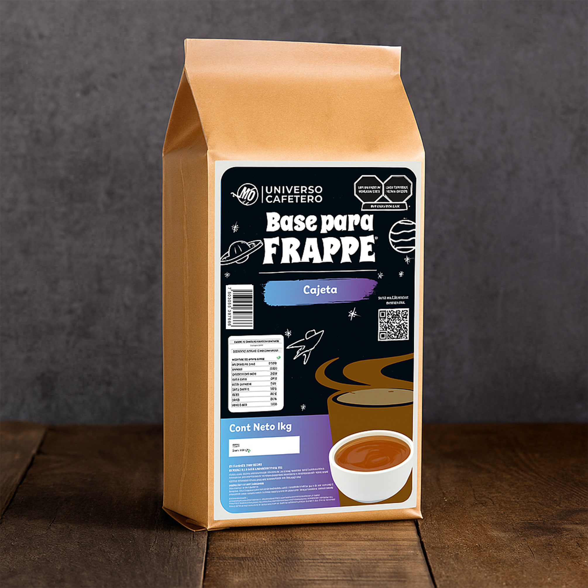 Bolsa de Frappé en polvo de 1kg sabor Cajeta