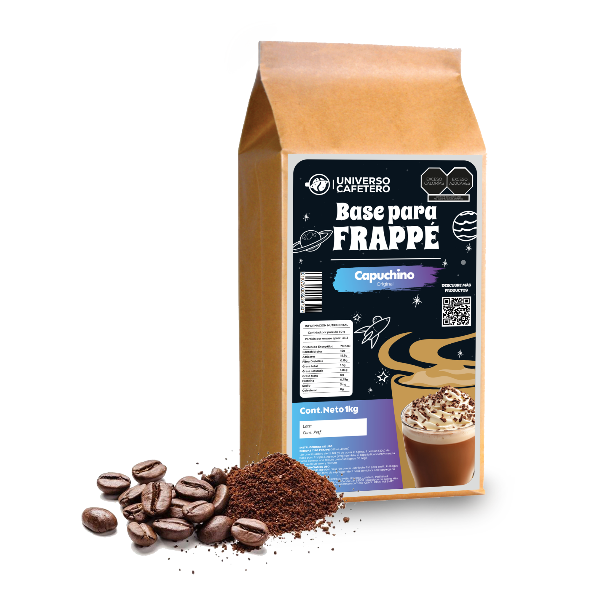 Bolsa de Frappé en polvo de 1kg sabor Capuchino Original
