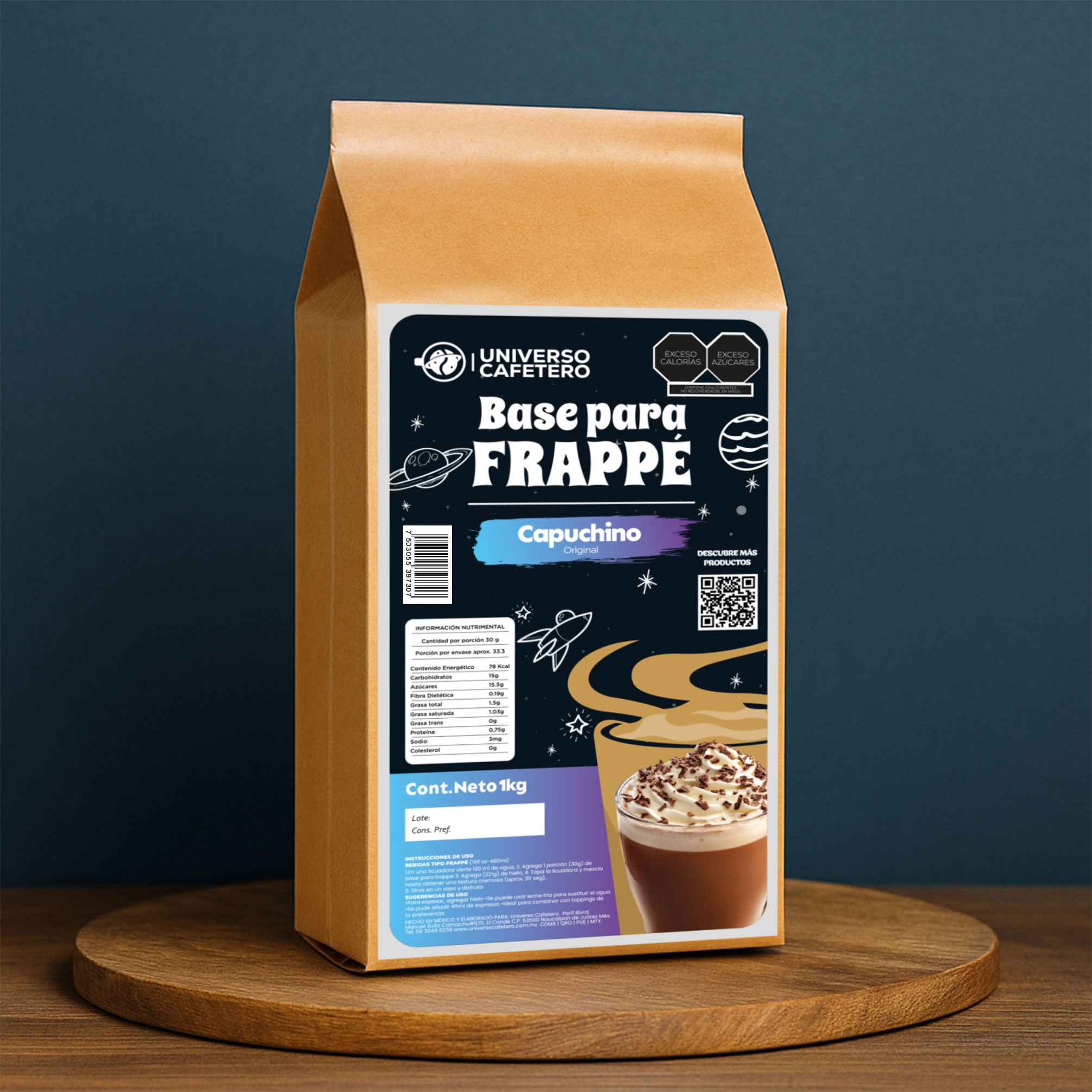 Bolsa de Frappé en polvo de 1kg sabor Capuchino Original
