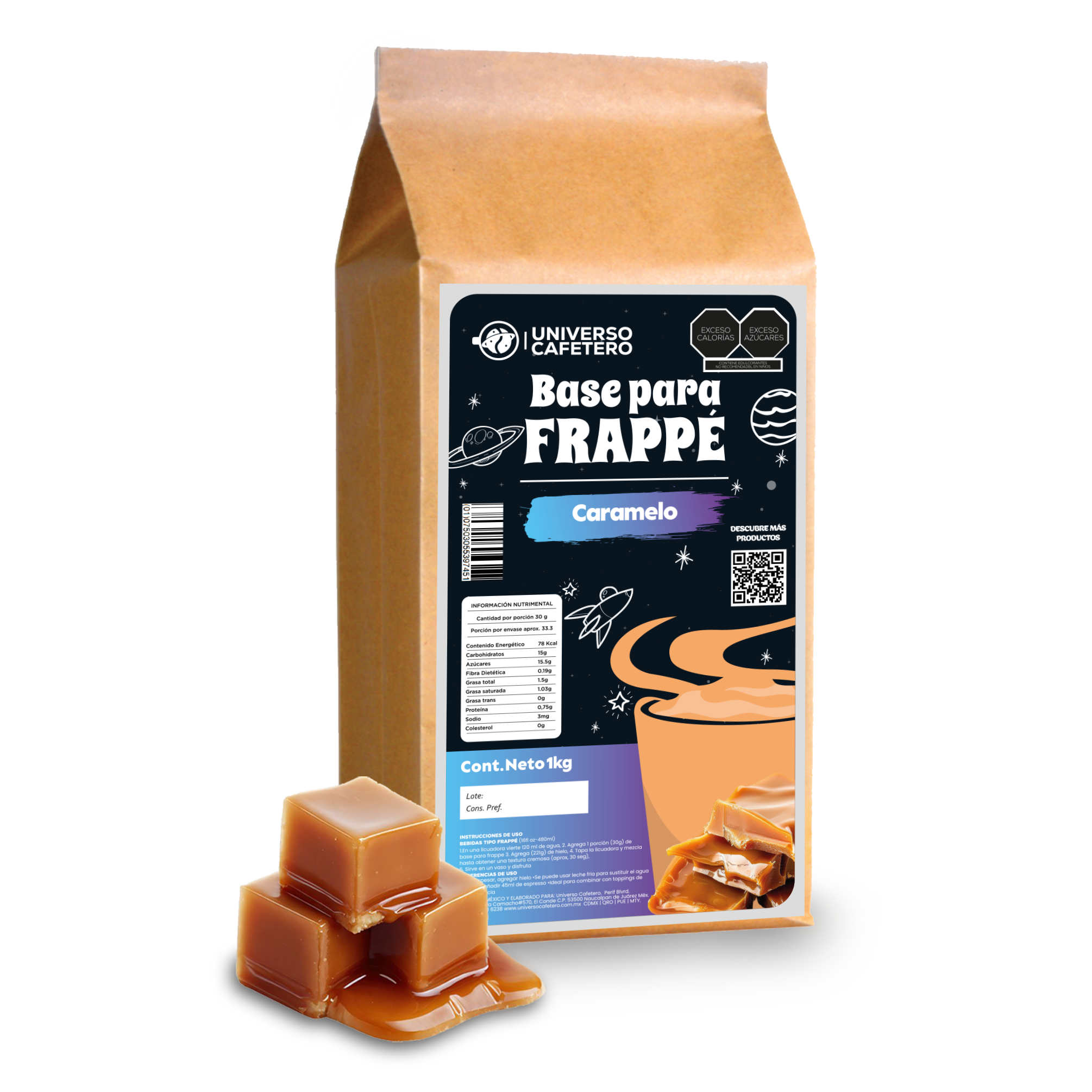 Bolsa de Frappé en polvo de 1kg sabor Caramelo
