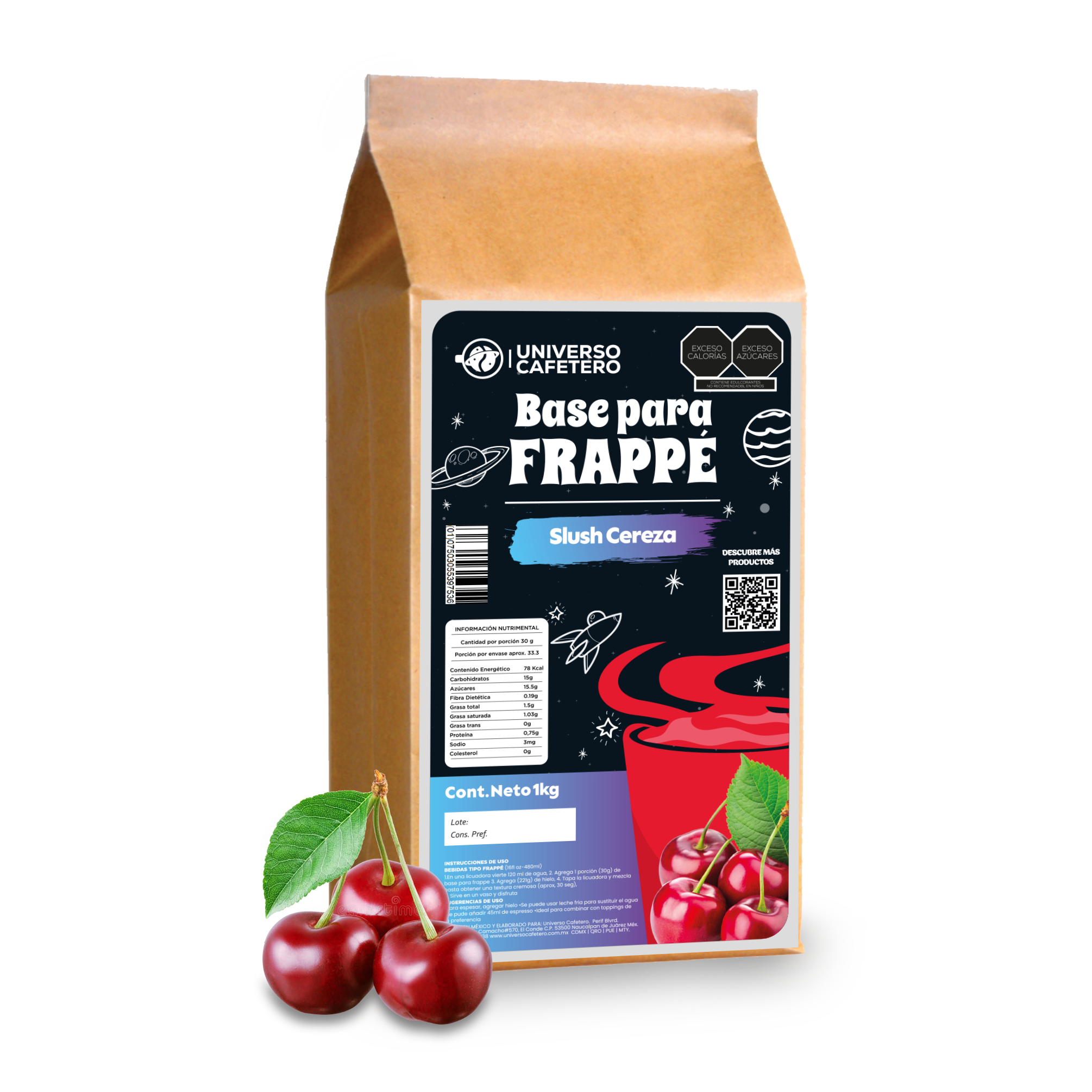 Bolsa de Frappé en polvo de 1kg sabor Cereza