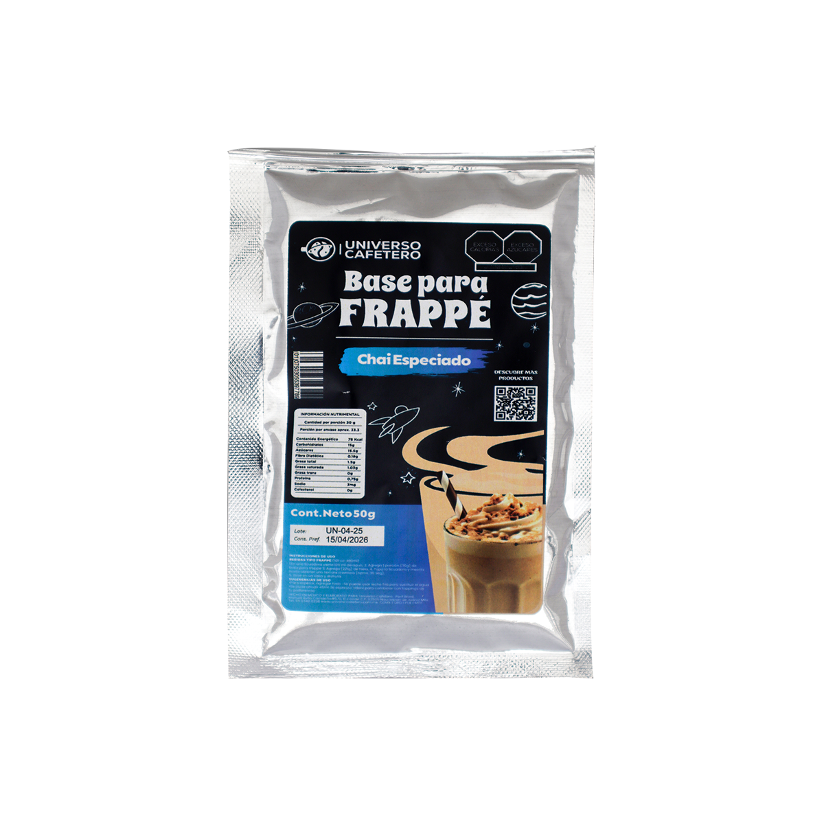 Sobre para frappé de 50g sabor Chai Especiado