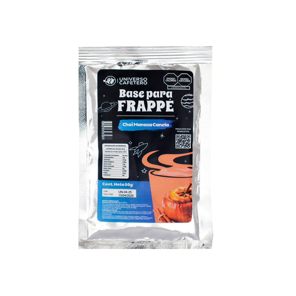 Sobre para frappé de 50g sabor Chai Manzana Canela