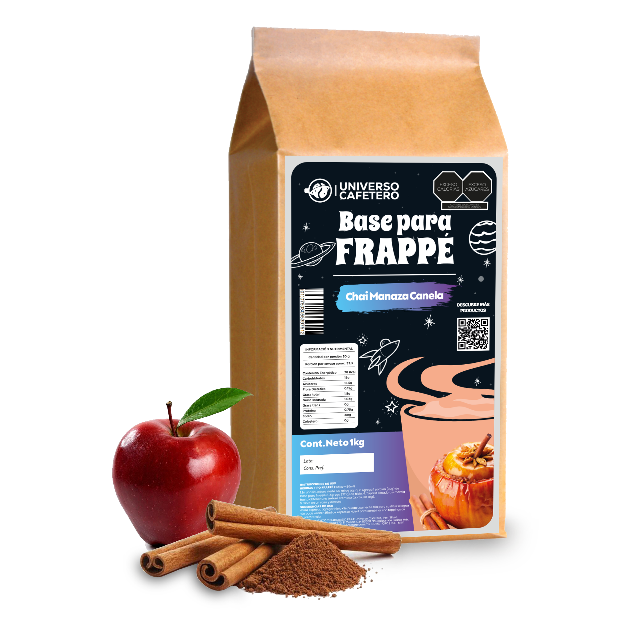 Bolsa de Frappé en polvo de 1kg sabor Chai Manzana Canela