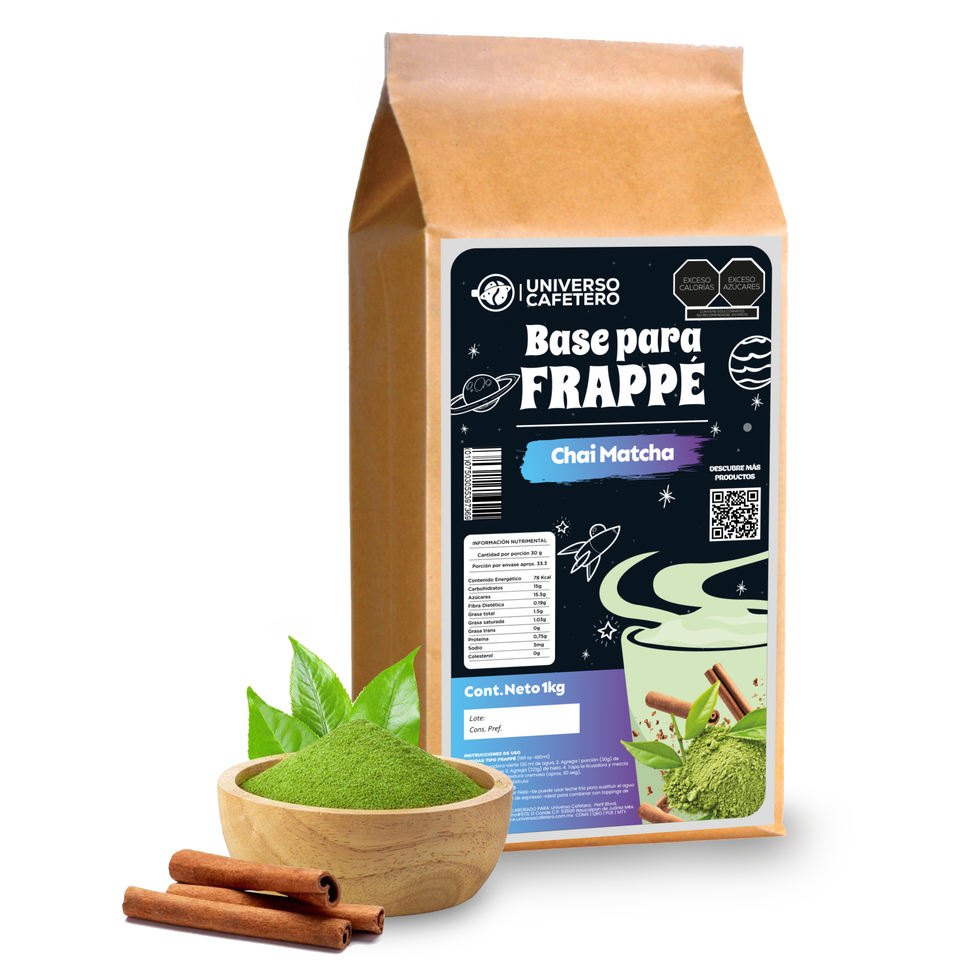 Bolsa de Frappé en polvo de 1kg sabor Chai Matcha