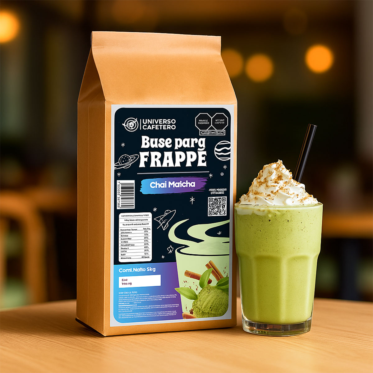 Bolsa de Frappé en polvo de 1kg sabor Chai Matcha