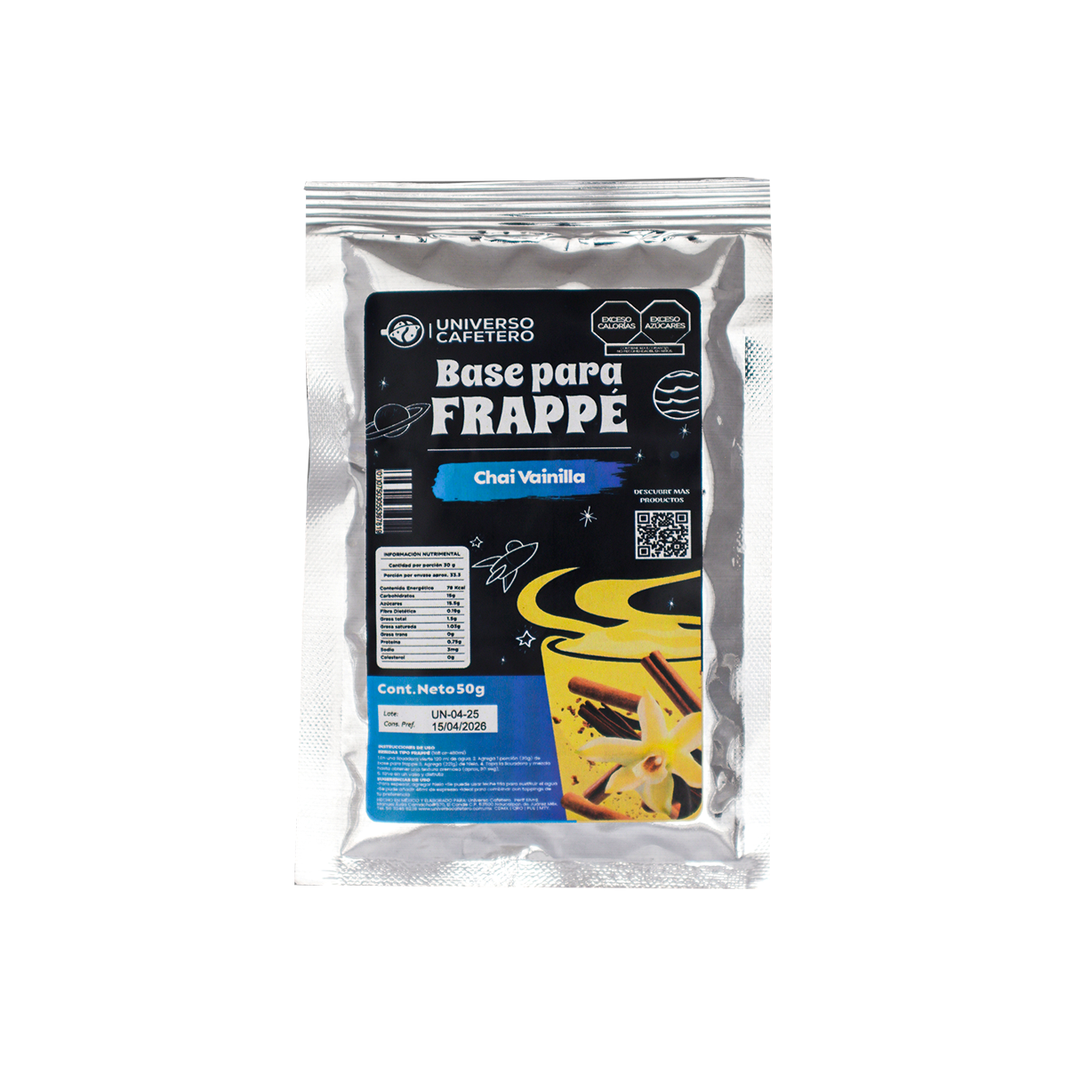 Sobre para frappé de 50g sabor Chai Vainilla