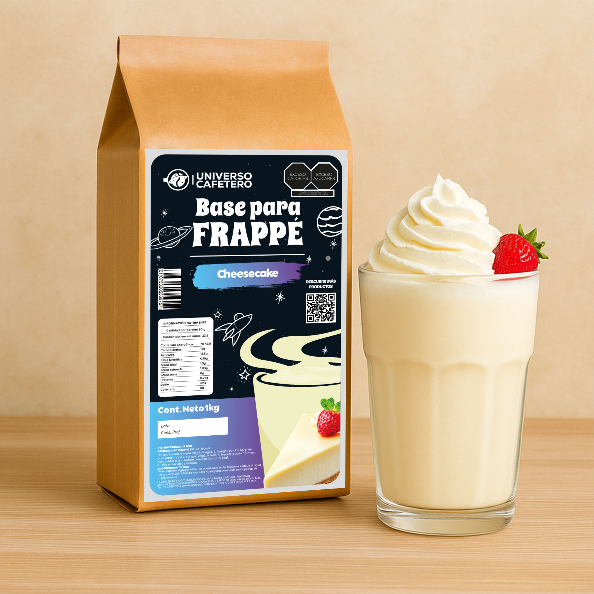 Bolsa de Frappé en polvo de 1kg sabor Cheesecake