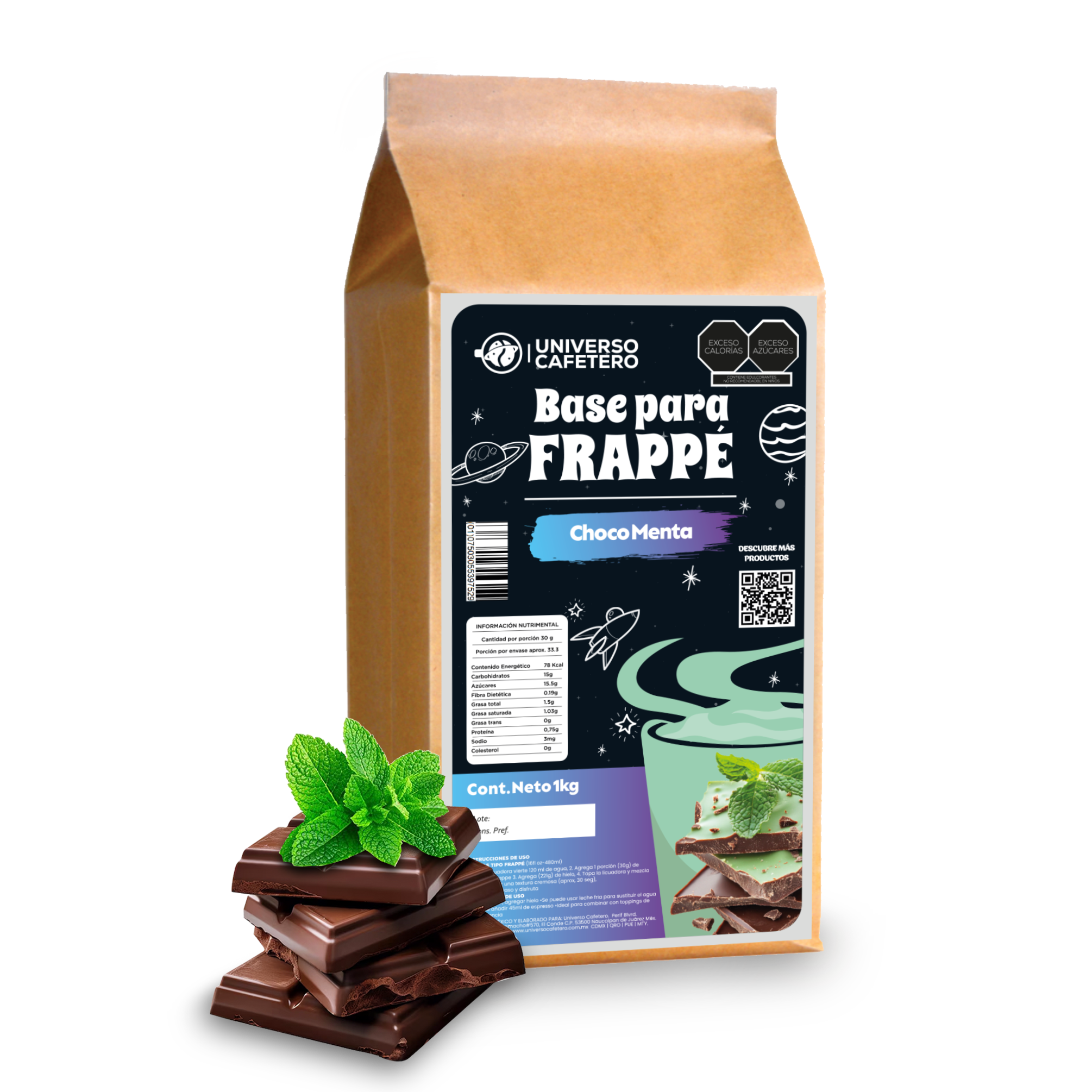 Bolsa de Frappé en polvo de 1kg sabor ChocoMenta