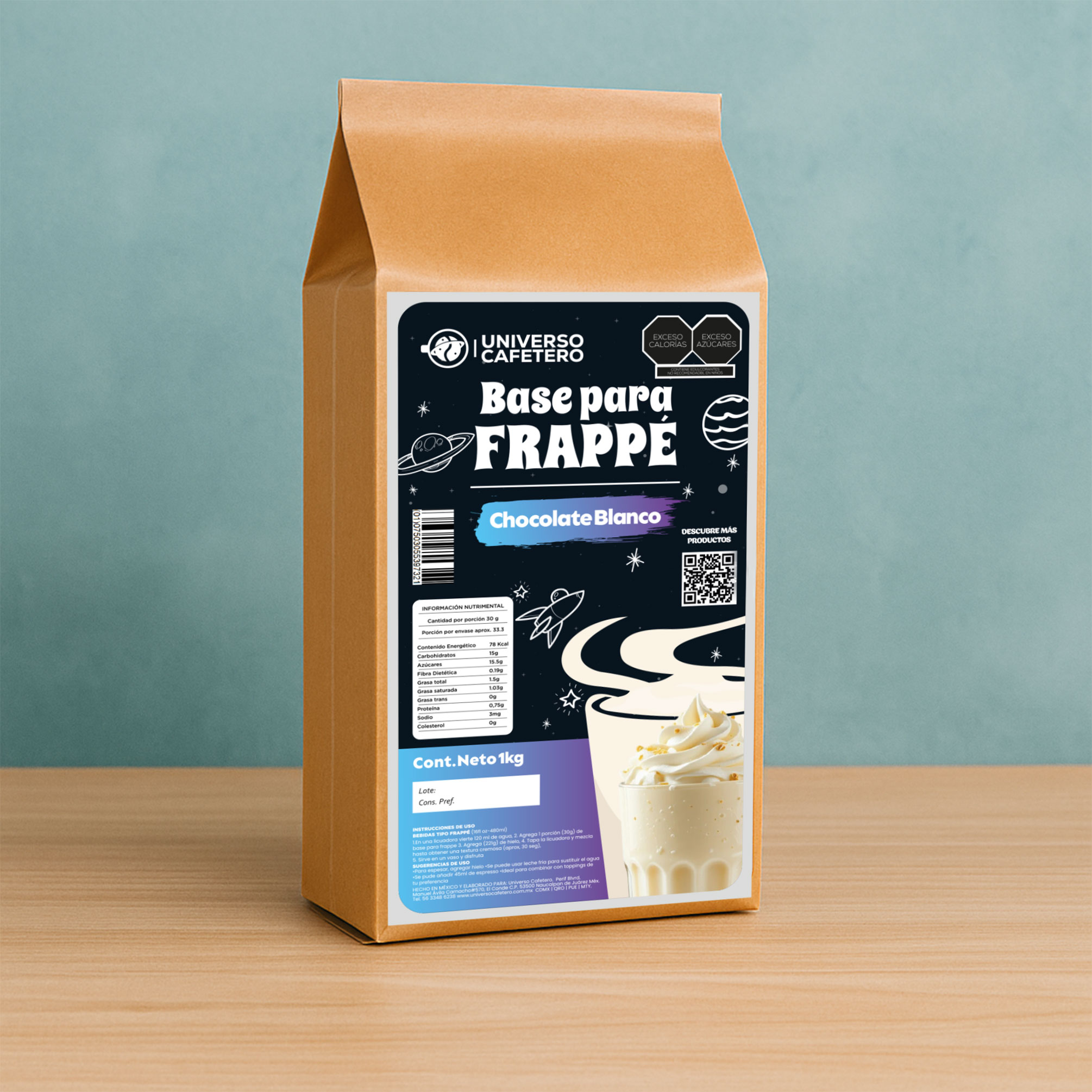 Bolsa de Frappé en polvo de 1kg sabor Chocolate Blanco