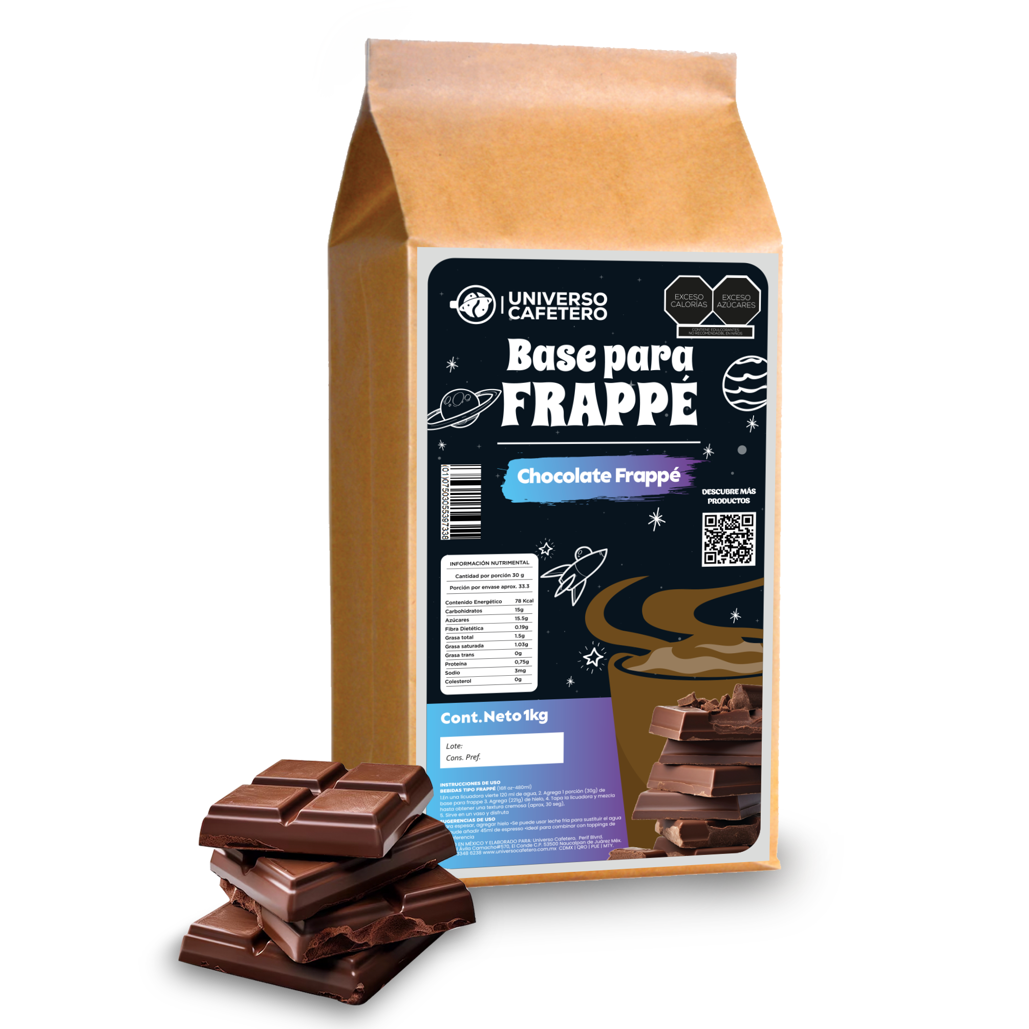 Bolsa de Frappé en polvo de 1kg sabor Chocolate Frappe