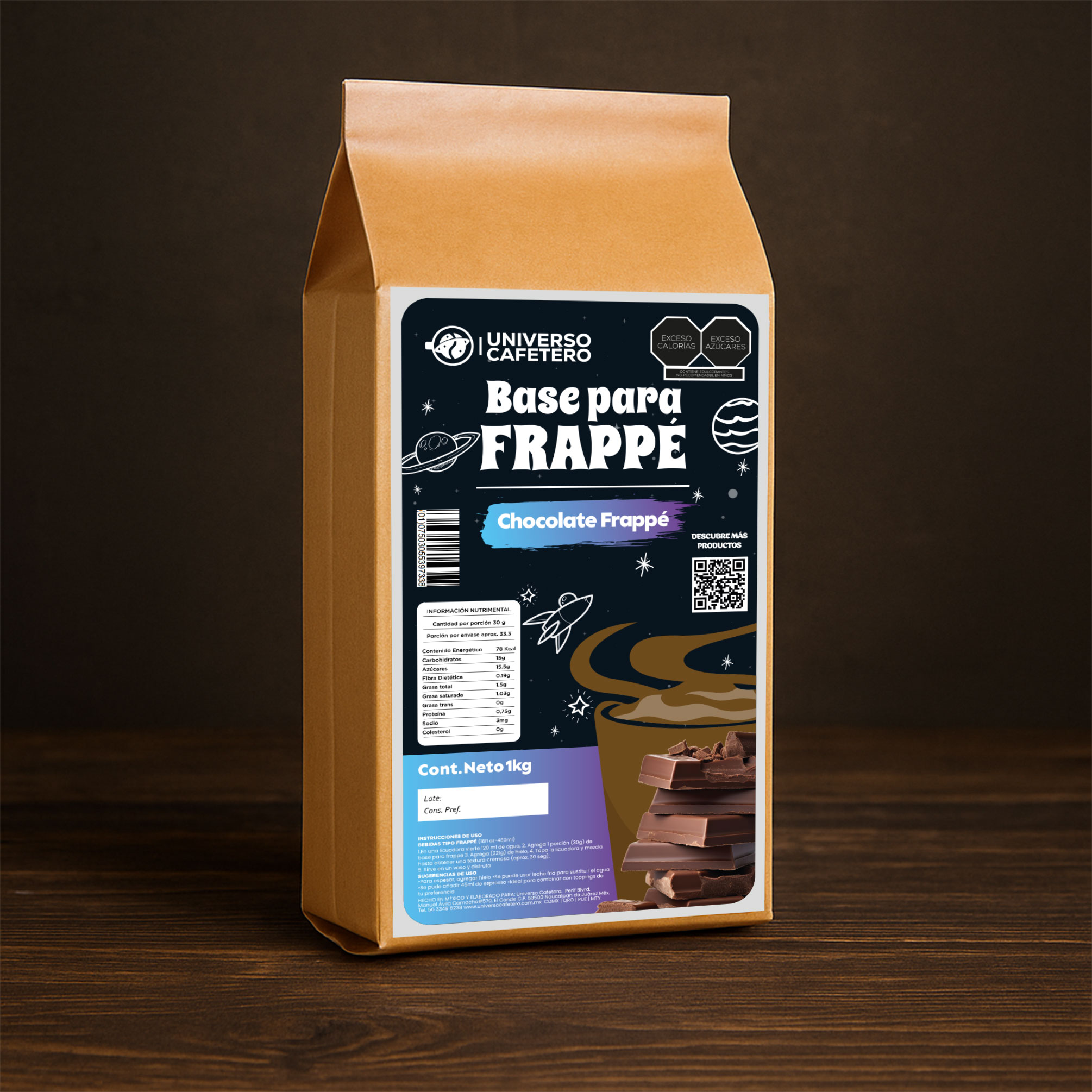 Bolsa de Frappé en polvo de 1kg sabor Chocolate Frappe