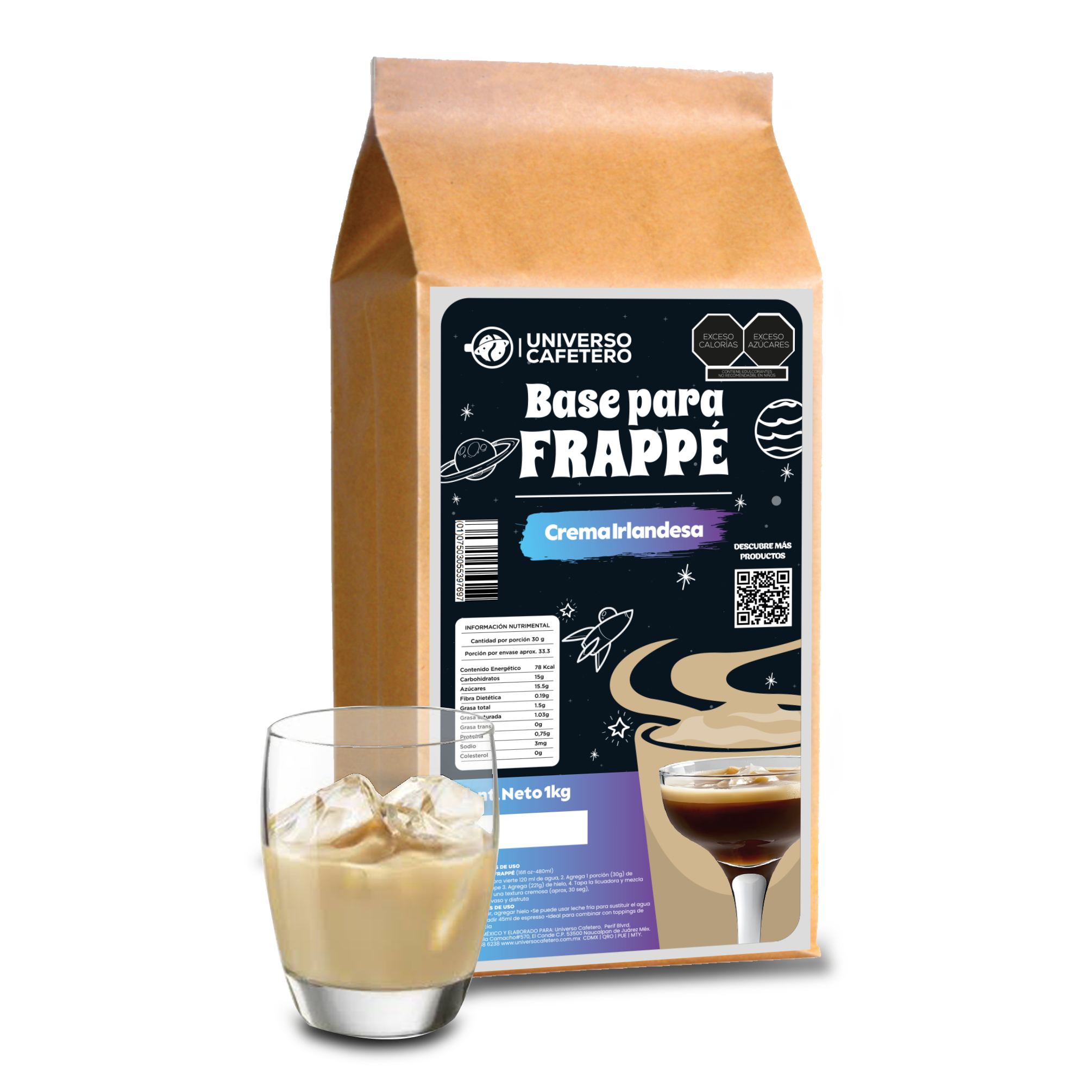 Bolsa de Frappé en polvo de 1kg sabor Crema Irlandesa