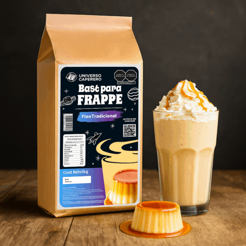 Bolsa de Frappé en polvo de 1kg sabor Flan Tradicional