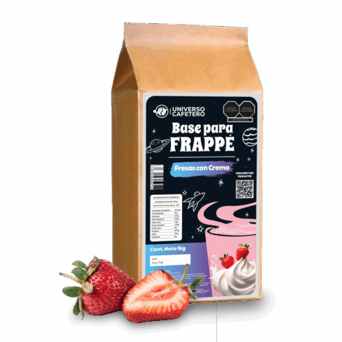 Bolsa de Frappé en polvo de 1kg sabor Fresas con Crema