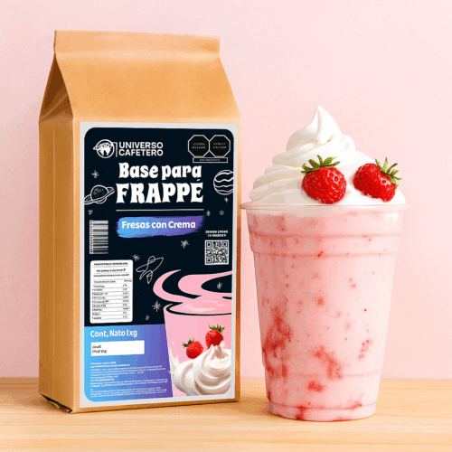 Bolsa de Frappé en polvo de 1kg sabor Fresas con Crema
