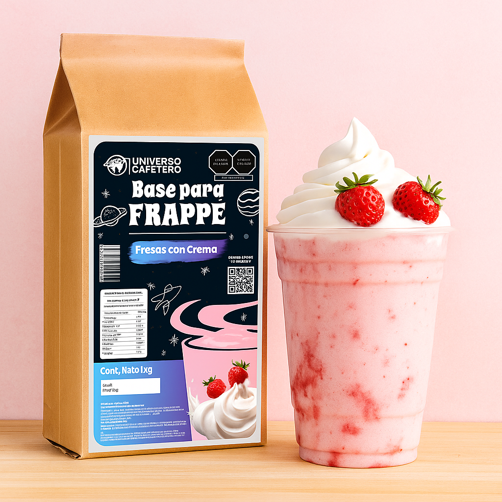 Bolsa de Frappé en polvo de 1kg sabor Fresas con Crema