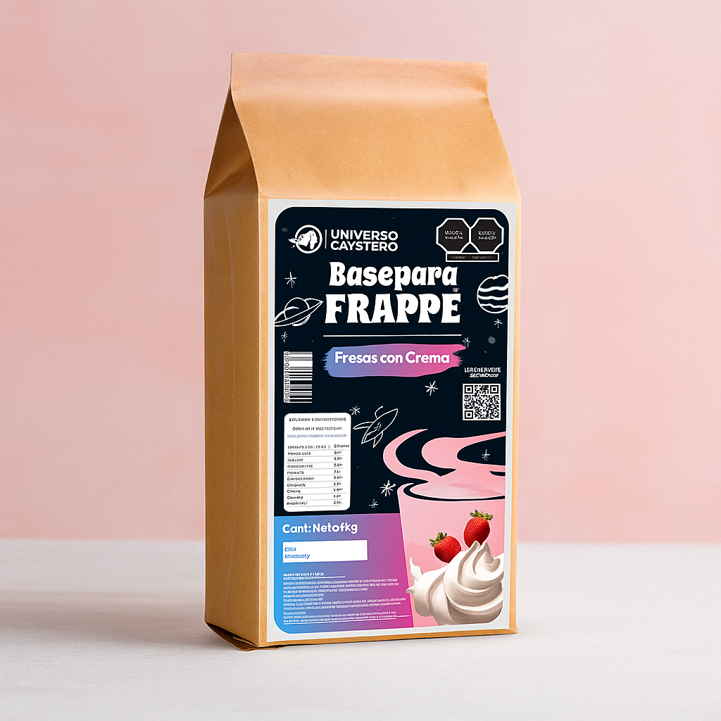 Bolsa de Frappé en polvo de 1kg sabor Fresas con Crema