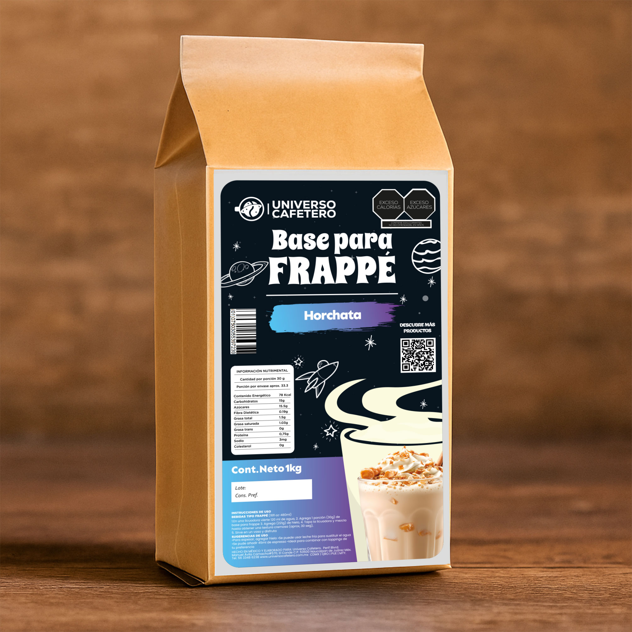 Bolsa de Frappé en polvo de 1kg sabor Horchata