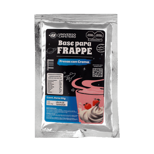 Sobre para frappé de 50g sabor Fresas con crema