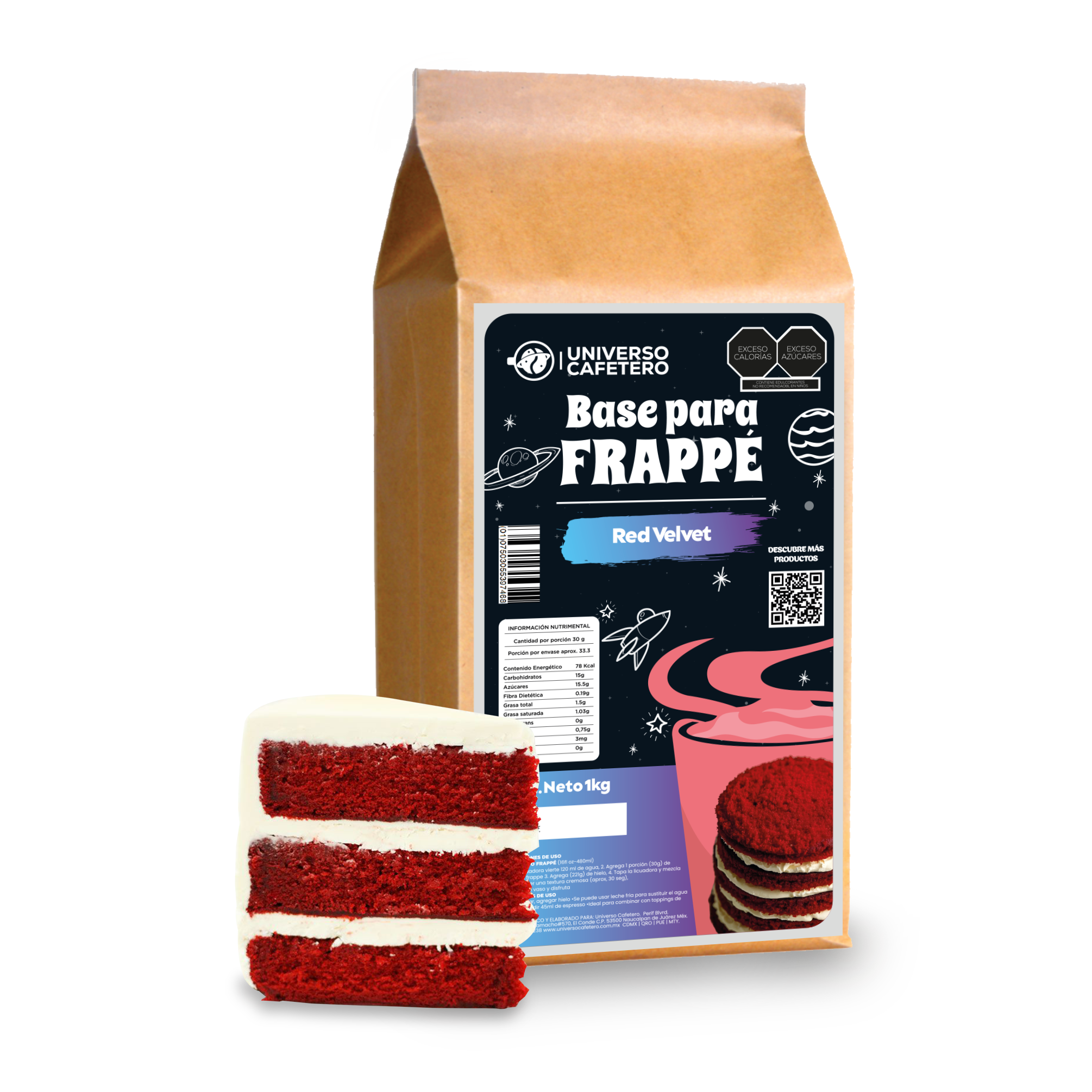 Bolsa de Frappé en polvo de 1kg sabor Red Velvet