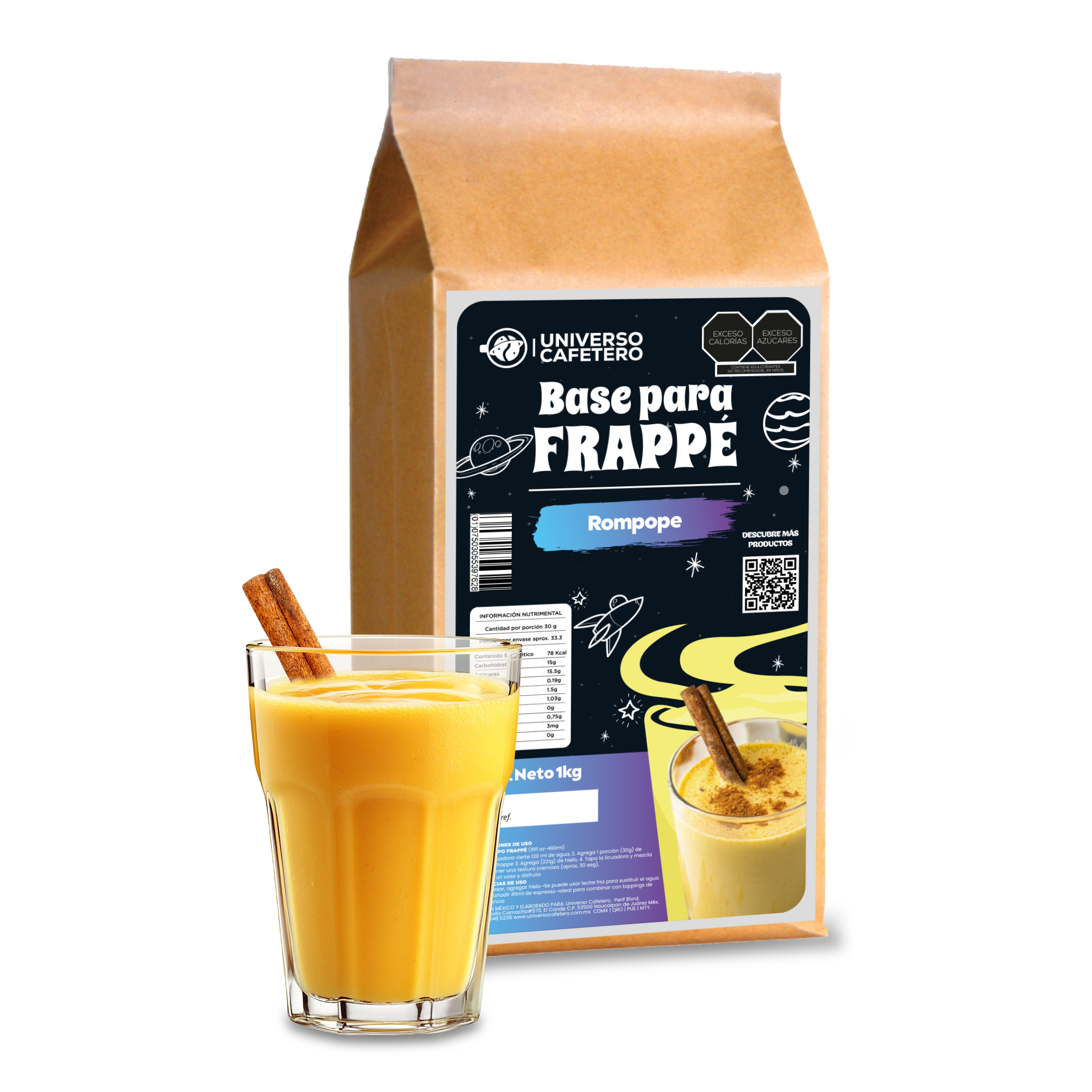Bolsa de Frappé en polvo de 1kg sabor Rompope