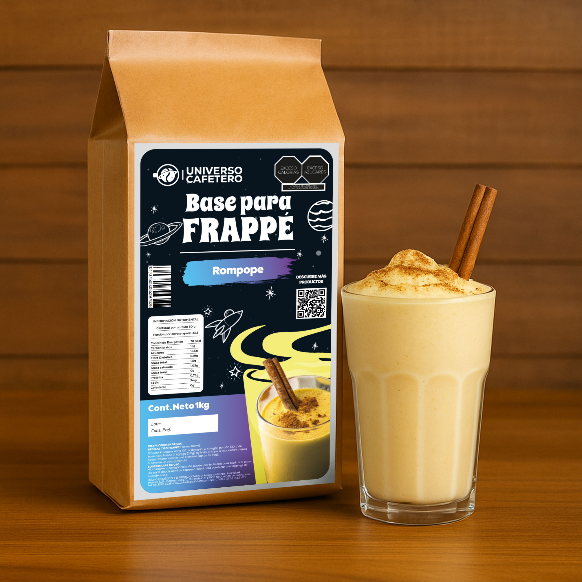 Bolsa de Frappé en polvo de 1kg sabor Rompope
