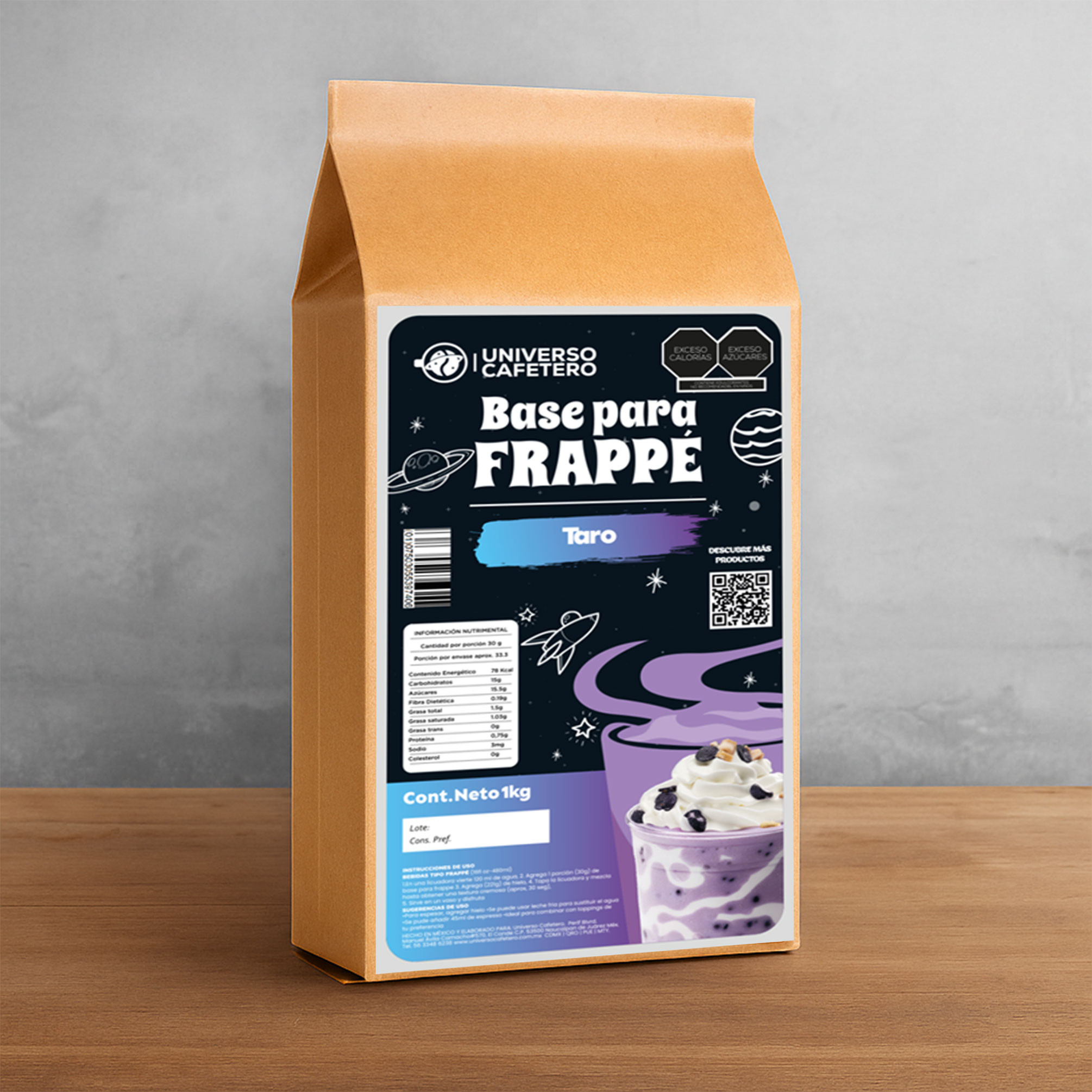 Bolsa de Frappé en polvo de 1kg sabor Taro