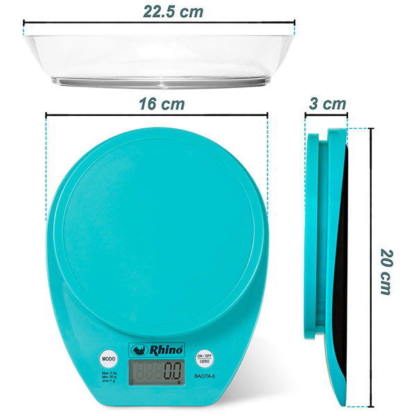 Báscula de Cocina con Tazón 5 kg