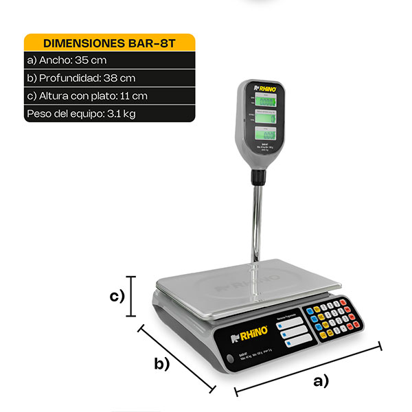 Báscula Electrónica Multifunciones con Torreta 40 kg